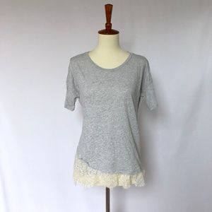 J. Crew Tops - J Crew Lace Trim Tee J. Crew Tops - J Crew Lace Trim Tee